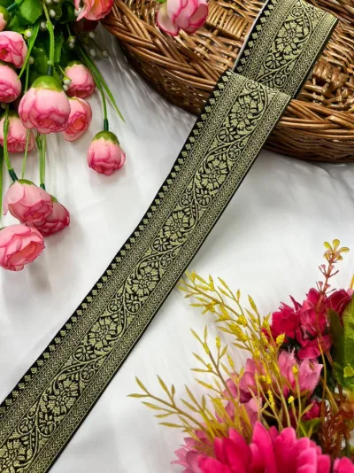 Designer Banarasi Lace Border - Black